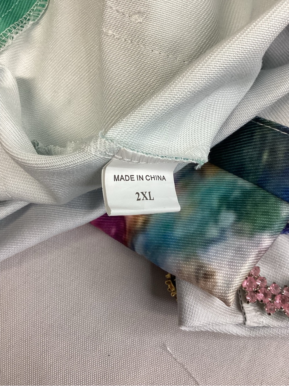 Women’s High-Waist Wide-Leg Jeans in Teal Multi.60 - Picture 10 of 10